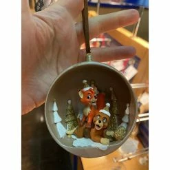 Boule De Noël Rox Et Rouky Doré Disneyland Paris