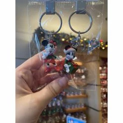 Lot 2 Porte Clés Mickey Et Minnie Noël Disneyland Paris