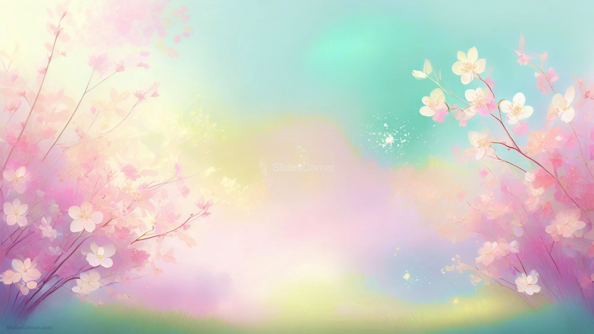 Devant -disney Soldes Magasin Powerpoint Background Spring with Beautiful Pastel Pink Cherry Blossoms by SlidesCorner.com Backgrounds and Wallpapers